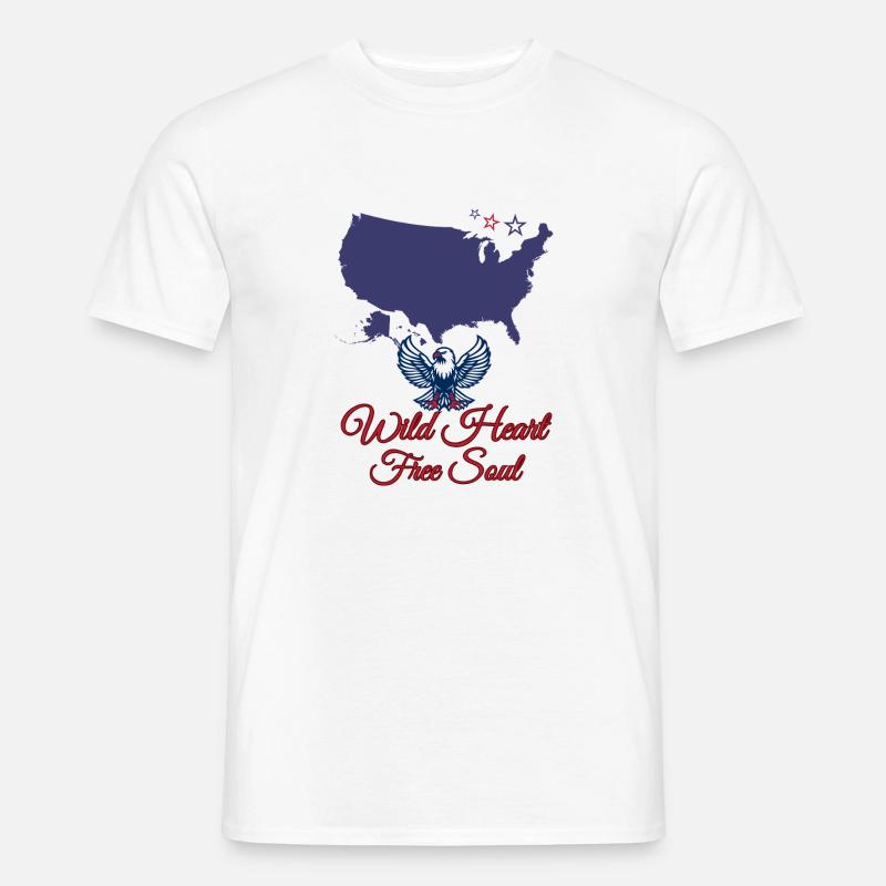 Der freie Geist Amerikas - Männer T-Shirt - Weiß
