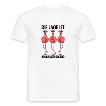 The location is drunken with flamingos - Men's T-Shirt - white - Front - AI Model Male 178 dark (178cm)