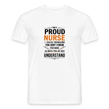 Fière infirmière dicton - T-shirt homme - blanc - Devant - AI Model Male 178 dark (178cm)