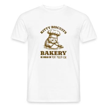 Kitty Biscuits Bakery We Knead Em You Need Em - Men's T-Shirt - white - Front - AI Model Male 178 dark (178cm)