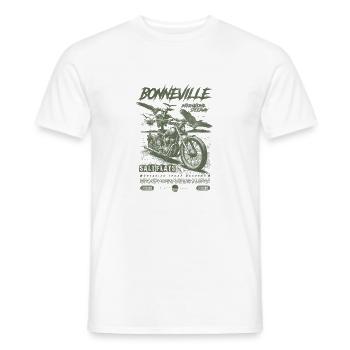 Bonneville Salt Flats Motorcycle Vintage Biker - Men's T-Shirt - white - Front - AI Model Male 178 dark (178cm)