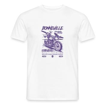 Bonneville Salt Flats Motorcycle Vintage Biker - Men's T-Shirt - white - Front - AI Model Male 178 dark (178cm)