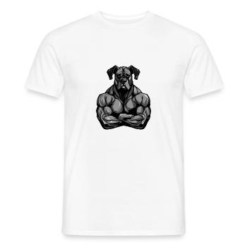 Hund Muskeln - Männer T-Shirt - Weiß - Vorne - AI Model Male 178 dark (178cm)