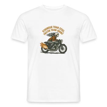 Stronger Than Steel Faster Than Doubt Motorcycle - Men's T-Shirt - white - Front - AI Model Male 178 dark (178cm)