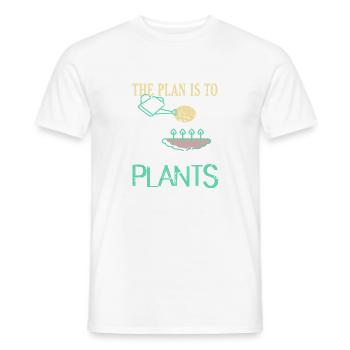 Le plan est d’avoir plus de plantes devis - T-shirt homme - blanc - Devant - AI Model Male 178 dark (178cm)
