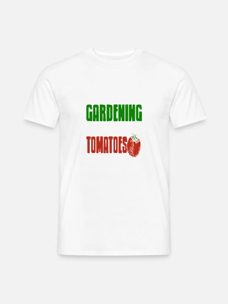 I Love Gardening From My Head Tomatoes Pun Lover - Men's T-Shirt - white