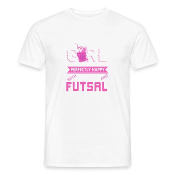 Beer and Futsal Funny Girl Power Indoor Soccer - Men's T-Shirt - white - Front - AI Model Male 178 dark (178cm)