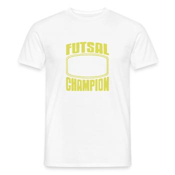 Futsal Champion Bold Player Indoor Court Win - Men's T-Shirt - white - Front - AI Model Male 178 dark (178cm)