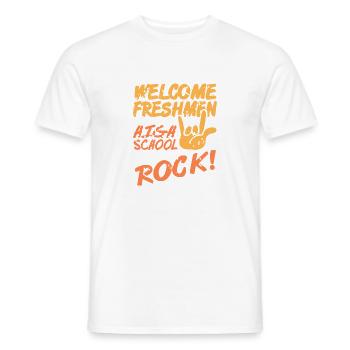 Bienvenue aux étudiants de première année de l’école secondaire Rock Vibes - T-shirt homme - blanc - Devant - AI Model Male 178 dark (178cm)