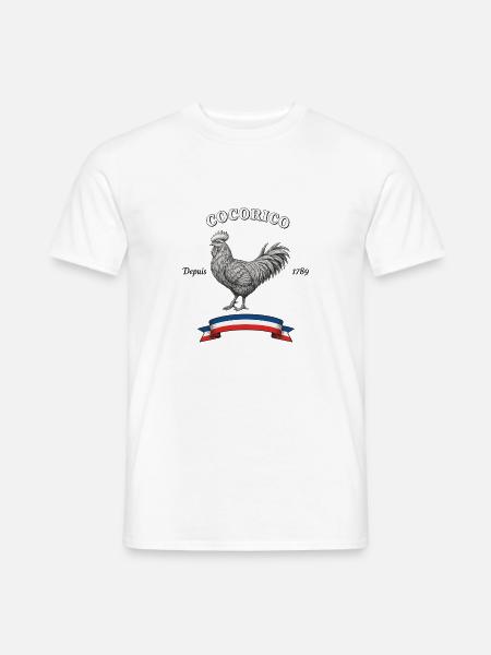 Cocorico seit 1789 – Vintage Gallischer Hahn - Männer T-Shirt - Weiß