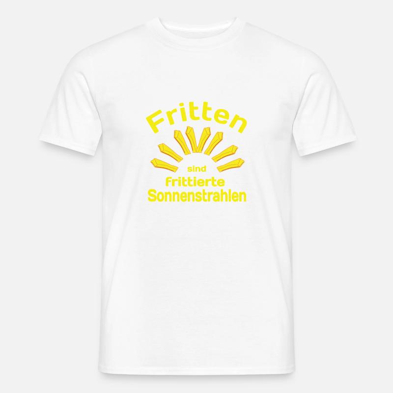 Fritten Spruch Sonne - Männer T-Shirt - Weiß