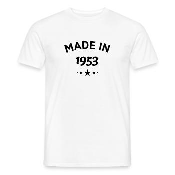 MADE IN 1953, anniversary gift 1953 - Men's T-Shirt - white - Front - AI Model Male 178 dark (178cm)