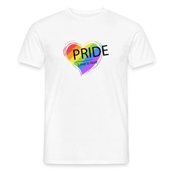LGBT Rainbow Gay Pride Homo Lesbian Gay - Men's T-Shirt - white - Front - AI Model Male 178 dark (178cm)