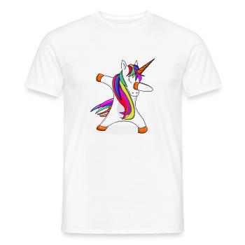 Unicorn Dabbing Einhorn T-Shirt - Männer T-Shirt - Weiß - Vorne - AI Model Male 178 dark (178cm)