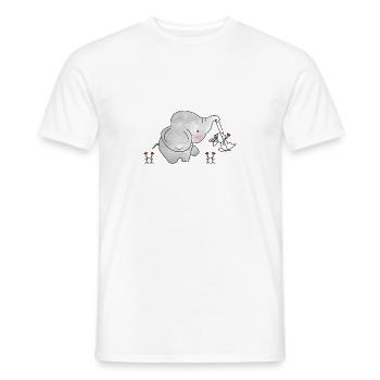 Cute Elephant Friendship Swing Flowers - Men's T-Shirt - white - Front - AI Model Male 178 dark (178cm)