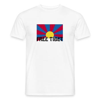 tibet libre - T-shirt homme - blanc - Devant - AI Model Male 178 dark (178cm)