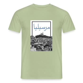 MARSEILLE - T-shirt homme - vert sauge - Devant - AI Model Male 178 light (178cm)