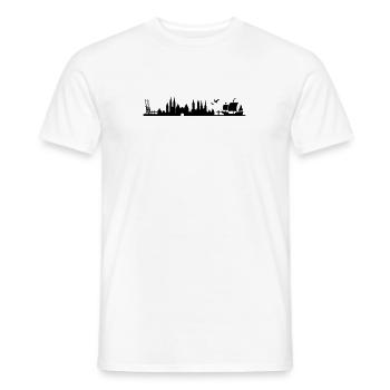Skyline de la ville hanséatique de Lübeck | HL - T-shirt homme - blanc - Devant - AI Model Male 178 dark (178cm)