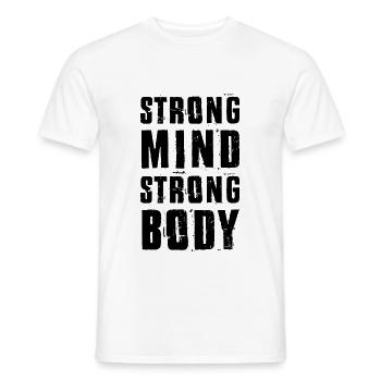 fitness mind - Men's T-Shirt - white - Front - AI Model Male 178 dark (178cm)