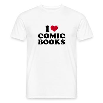 J’adore les bandes dessinées - T-shirt homme - blanc - Devant - AI Model Male 178 dark (178cm)