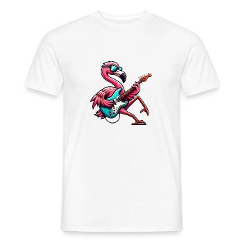 Cooler Flamingo Mit E-Gitarre Motiv - Männer T-Shirt - Weiß - Vorne - AI Model Male 178 dark (178cm)