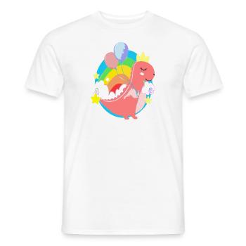 Rosa Dinosaurier - Männer T-Shirt - Weiß - Vorne - AI Model Male 178 dark (178cm)
