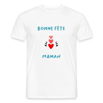 MAMIE. FÊTE DES MÈRES. BONNE FÊTE MAMIE. JE T'AIME - T-shirt homme - blanc - Devant - AI Model Male 178 dark (178cm)