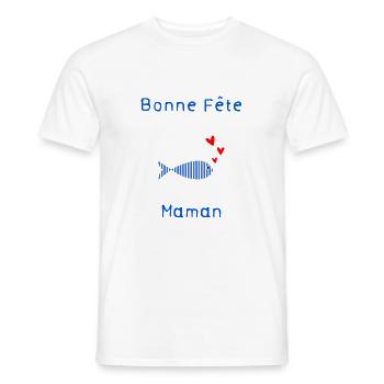 MAMIE. FÊTE DES MÈRES. BONNE FÊTE MAMIE. JE T'AIME - T-shirt homme - blanc - Devant - AI Model Male 178 dark (178cm)