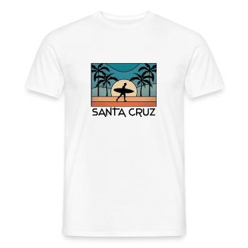 Santa Cruz Vintage CA Californien Surfer Geschenk - Männer T-Shirt - Weiß - Vorne - AI Model Male 178 dark (178cm)