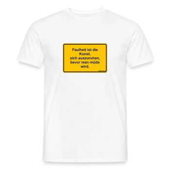 Lustiger Spruch / Lustiges Shirt - Hinweisschild - Männer T-Shirt - Weiß - Vorne - AI Model Male 178 dark (178cm)