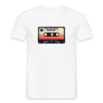 Titre de votre sextape drôle de cassette design - T-shirt homme - blanc - Devant - AI Model Male 178 dark (178cm)