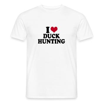 I Love Duck Hunting - Men's T-Shirt - white - Front - AI Model Male 178 dark (178cm)