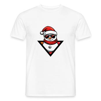 Snowman Christmas Cool - Men's T-Shirt - white - Front - AI Model Male 178 dark (178cm)