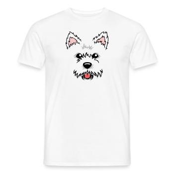 Niedliches entzückendes Westie Hundegesicht für Westie Inhaber - Männer T-Shirt - Weiß - Vorne - AI Model Male 178 dark (178cm)