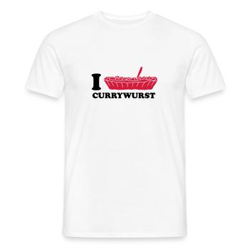 I Love Currywurst - Men's T-Shirt - white - Front - AI Model Male 178 dark (178cm)