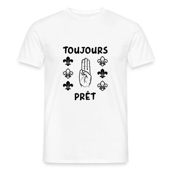 Scout Toujours Prêt ! - T-shirt homme - blanc - Devant - AI Model Male 178 dark (178cm)