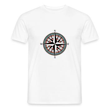 Vintage Compass Rose Adventure Icon Graphic - Men's T-Shirt - white - Front - AI Model Male 178 dark (178cm)