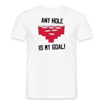 Any Hole is my Goal - Beer Pong - Männer T-Shirt - Weiß - Vorne - AI Model Male 178 dark (178cm)