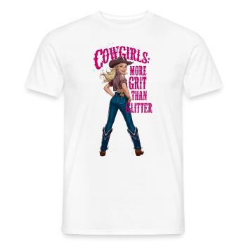 Humorvolles Leben auf dem Bauernhof Cowboy für - Männer T-Shirt - Weiß - Vorne - AI Model Male 178 dark (178cm)