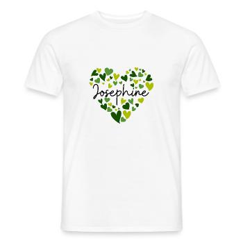 Josephine Namensdesign mit herzförmigem grünem Ohr - Männer T-Shirt - Weiß - Vorne - AI Model Male 178 dark (178cm)
