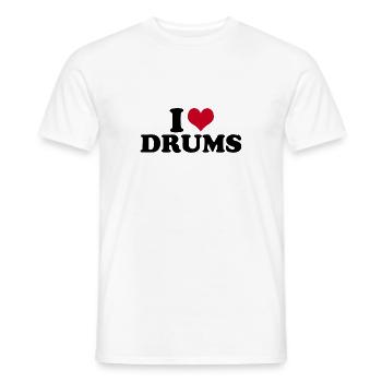 I Love Drums - Men's T-Shirt - white - Front - AI Model Male 178 dark (178cm)