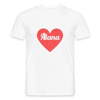 Alana Name Rotes Herz Liebe Fan Retro - Männer T-Shirt - Weiß - Vorne - AI Model Male 178 dark (178cm)