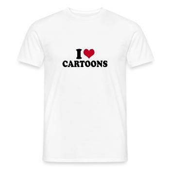 J’adore les dessins animés - T-shirt homme - blanc - Devant - AI Model Male 178 dark (178cm)
