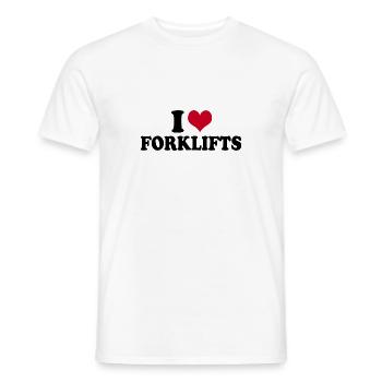 I Love Forklifts Forklift Operator - Men's T-Shirt - white - Front - AI Model Male 178 dark (178cm)