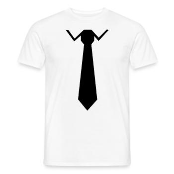 Krawatte - Männer T-Shirt - Weiß - Vorne - AI Model Male 178 dark (178cm)