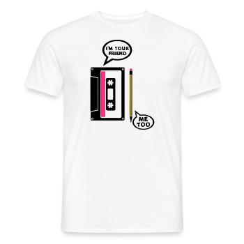 k7 grauen bleistift audiokassette my fri - T-shirt homme - blanc - Devant - AI Model Male 178 dark (178cm)