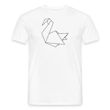 Origami Schwan - Männer T-Shirt - Weiß - Vorne - AI Model Male 178 dark (178cm)