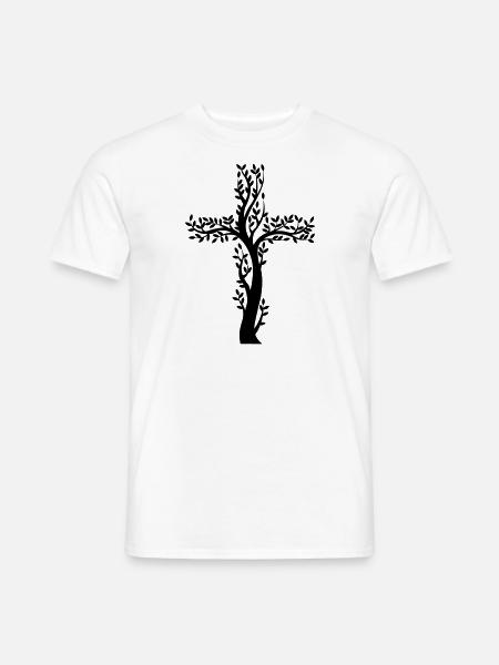 Jesus Kreuz - Männer T-Shirt - Weiß