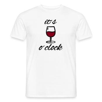 Wine o'clock Lustiges Motiv mit Weinglas - Männer T-Shirt - Weiß - Vorne - AI Model Male 178 dark (178cm)