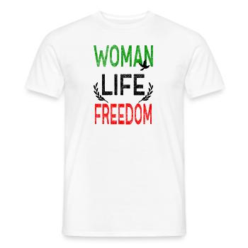 Woman Life Freedom Frau Rechte Gleichheit Iran - Männer T-Shirt - Weiß - Vorne - AI Model Male 178 dark (178cm)